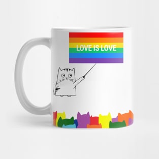 Teacher Cat Class Love Is Love LGBT Pride Month Mug